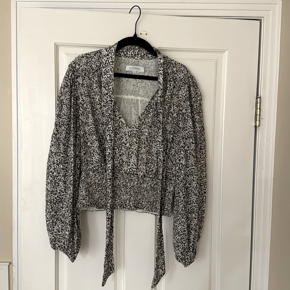 Intermix tie front blouse